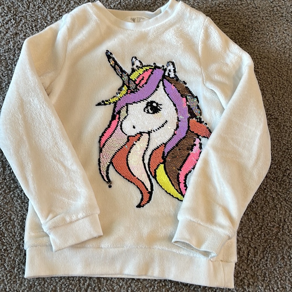 Girls unicorn sequin long sleeve shirt - Picture 2 of 3